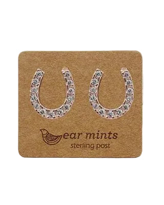Cubic Horseshoe Post Earring Rose Gold Earrings Fabienne