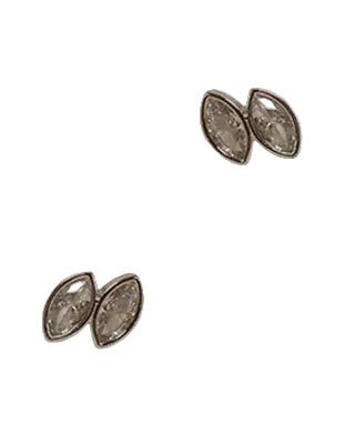 Cubic Bdl Rnd Diamond Post Earring Silver/Clear Earrings Fabienne