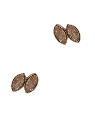 Cubic Bdl Rnd Diamond Post Earring Rose /Clear Earrings Fabienne
