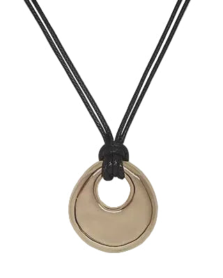 Open Teardrop Pend Dbl Cord Necklace Gold Necklaces Fabienne