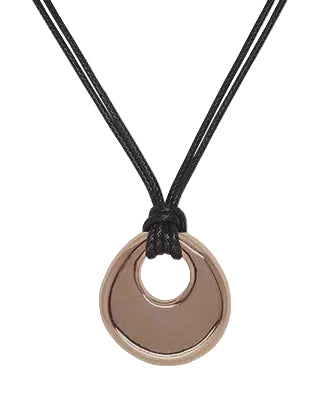 Open Teardrop Pend Dbl Cord Necklace Rose Gold Necklaces Fabienne