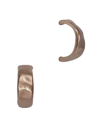 Thick Hammered Hoop Post Earrings Rose Gold Earrings Fabienne