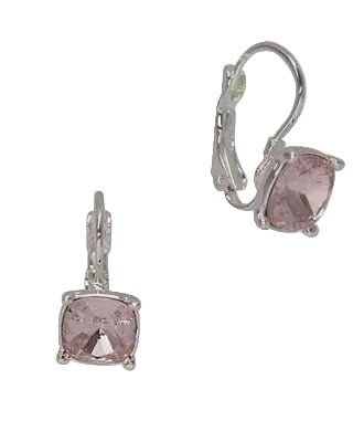 Classic Square Fw Earrings Silver/Pink Earrings Fabienne