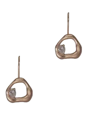 Cubic Irregular Circle Fh Earring Rose Gold/Clear Earrings Fabienne