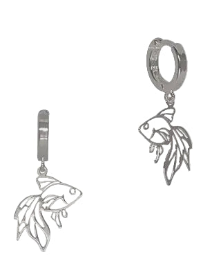 Filigree Goldfish Huggie Earring Silver Earrings Fabienne