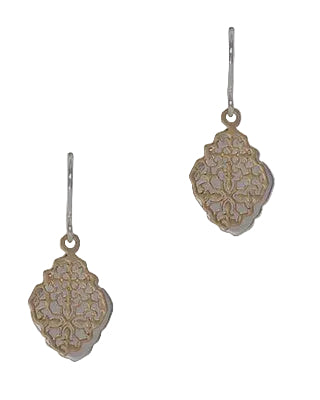 Two Tone Filigree Diamond Fh Earring Silver/Gold Earrings Fabienne