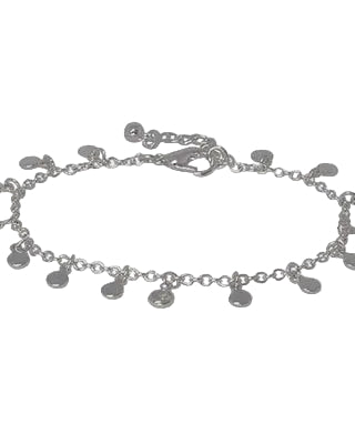 Metal Disc & Cz Charm Braclelet Silver/Clear Bracelets and Bangles Fabienne