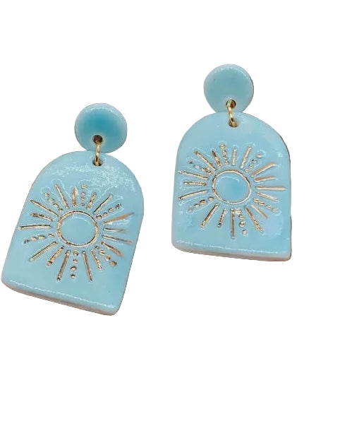 Lorelai Porcelain Earrings with Gold finish - No2 Earrings Wolf and Clay