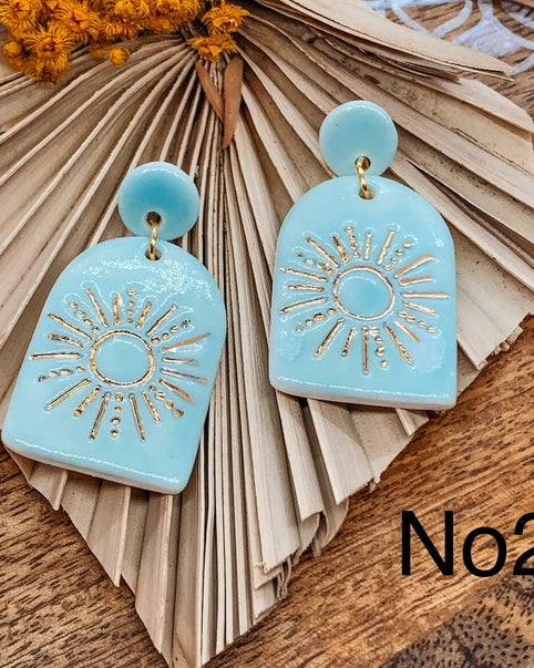 Lorelai Porcelain Earrings with Gold finish - No2 Earrings Wolf and Clay