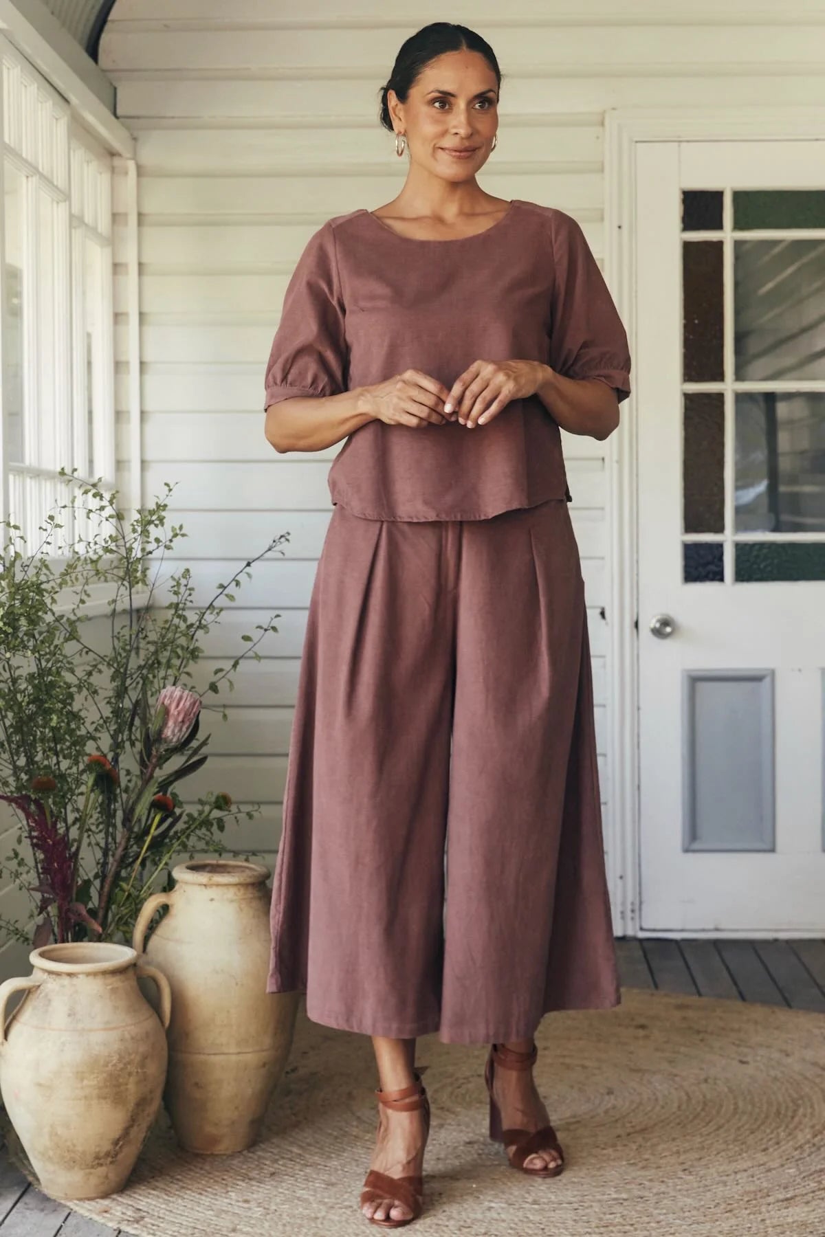 Gigi Top Corduroy Clove Tops MahaShe