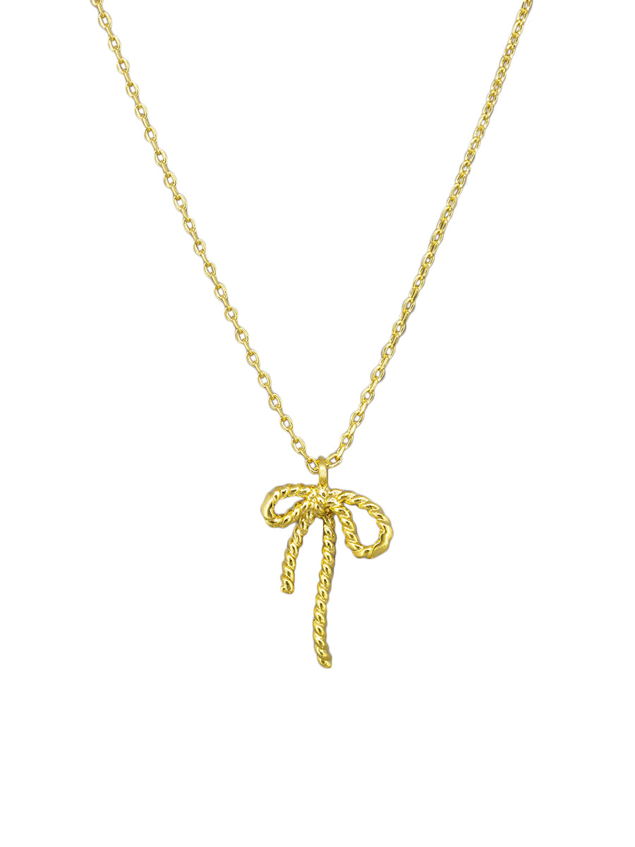 Gold Rope Bow Necklaces Tiger Tree