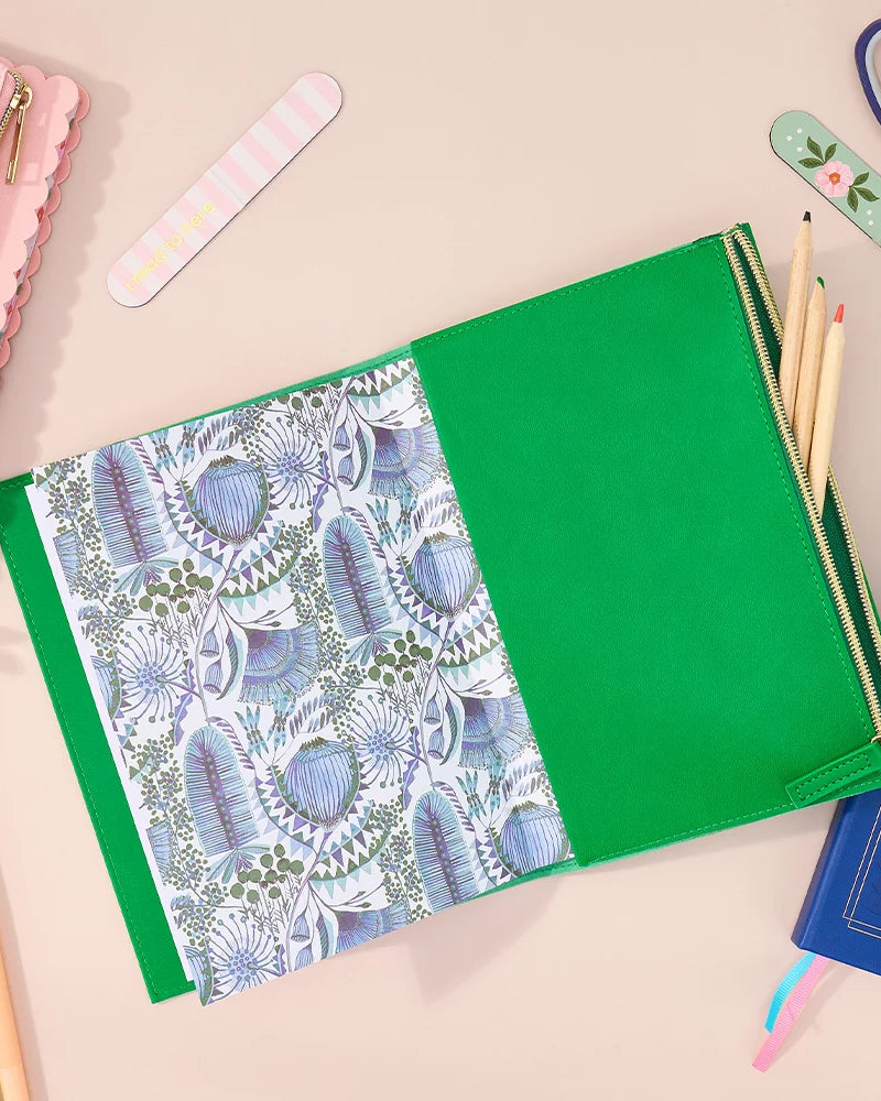Journal Notes Green with Zip Gifts and Accessories Annabel Trends