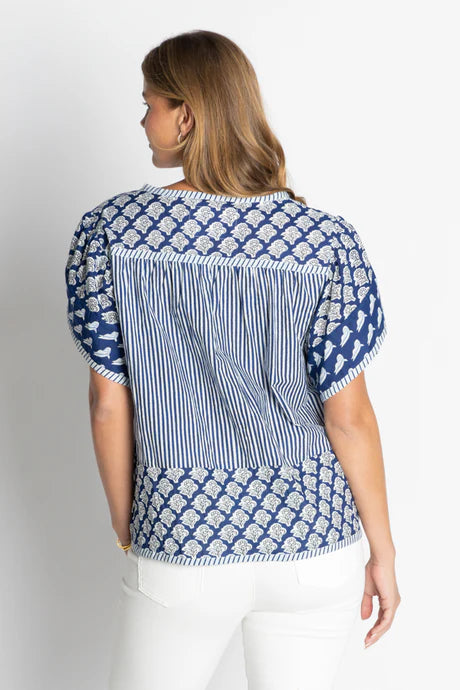 Mississippi Ruffle Top Navy Tops Ibisa