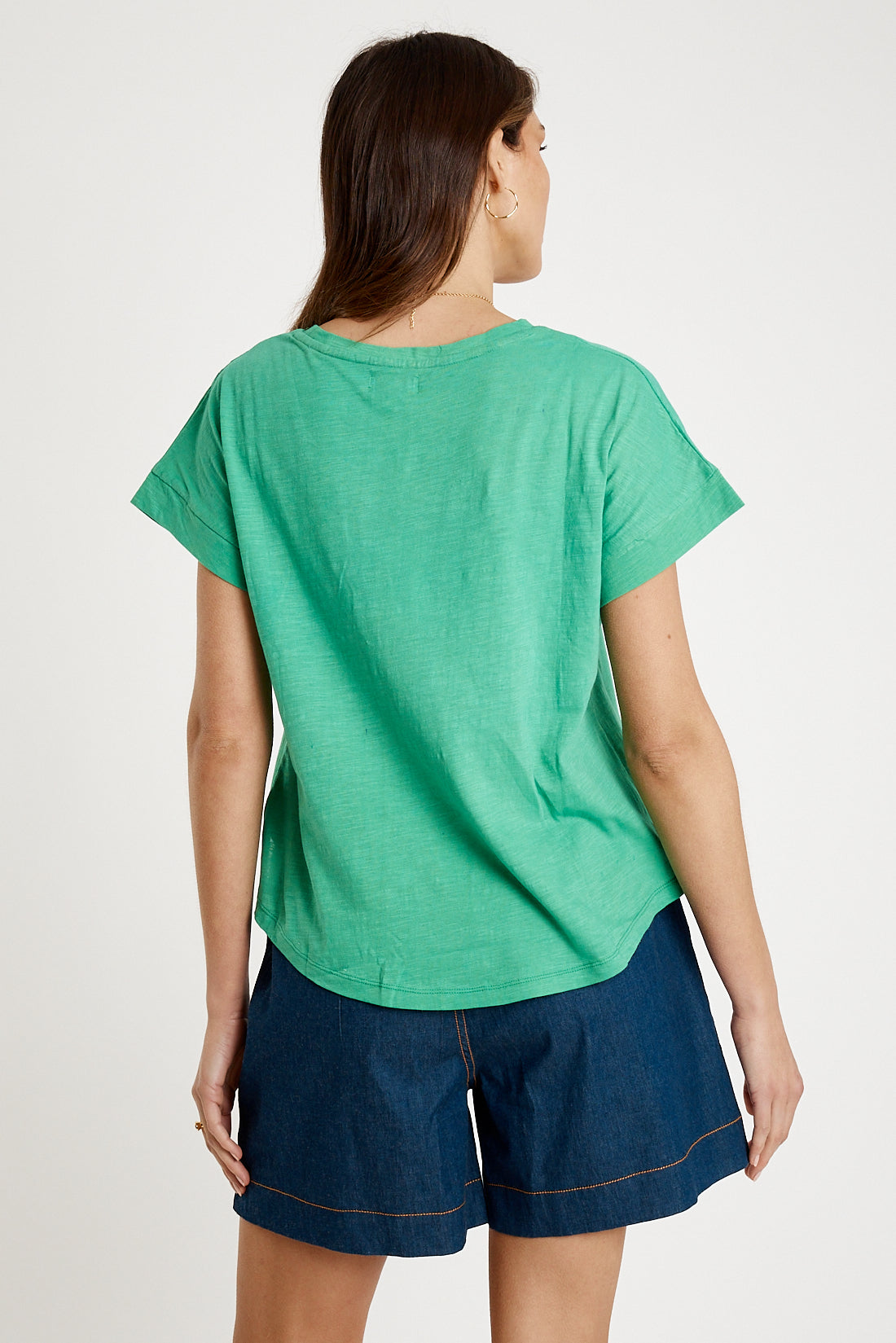T-shirt Plain Round Neck Emerald - Global Free Style