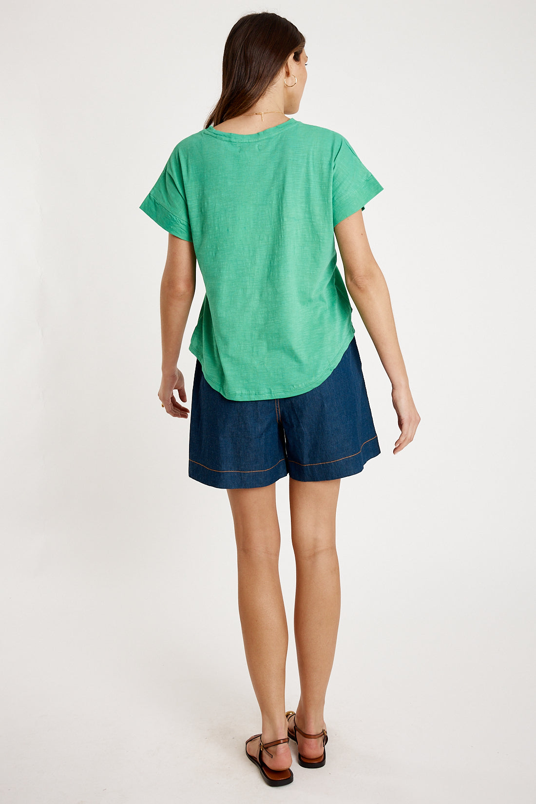 T-shirt Plain Round Neck Emerald - Global Free Style