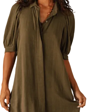 Linen Viscose Army Adi Dress Dresses Coconinya S