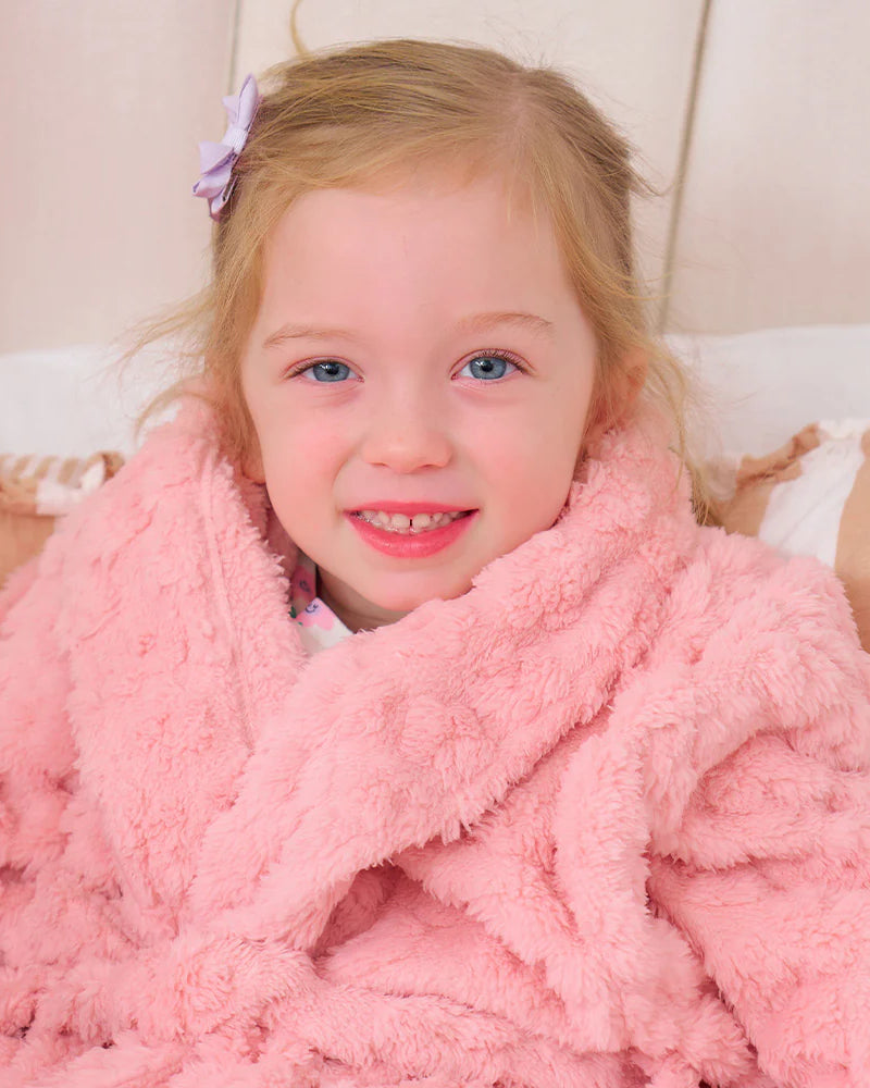 Kids Bath Robe Embossed Flower Pink Gifts and Accessories Annabel Trends