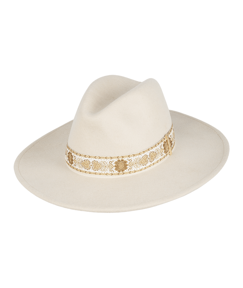 Womens Mid Brim Fedora Elwood Nude Hats & Millinery Kooringal S ( 57cm)