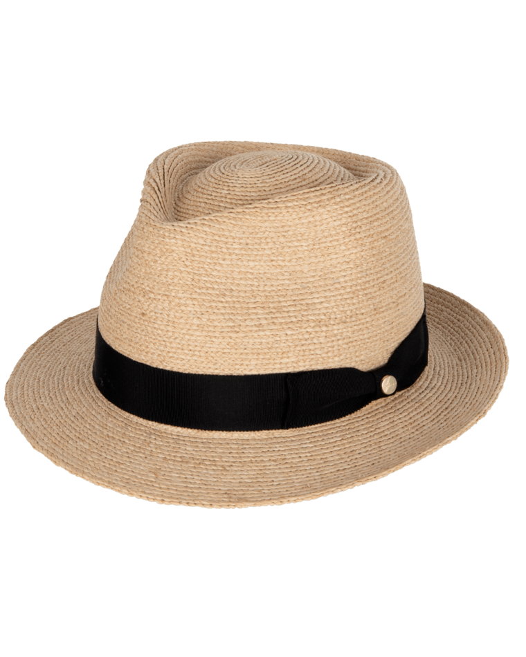 Palm Beach Womens Fedora Natural/Black Hats & Millinery Kooringal S (56cm)