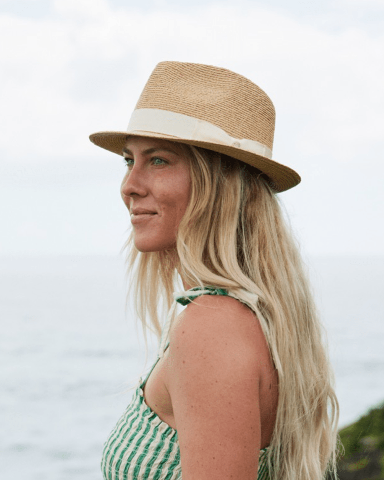 Palm Beach Womens Fedora Natural/Ivory Hats & Millinery Kooringal