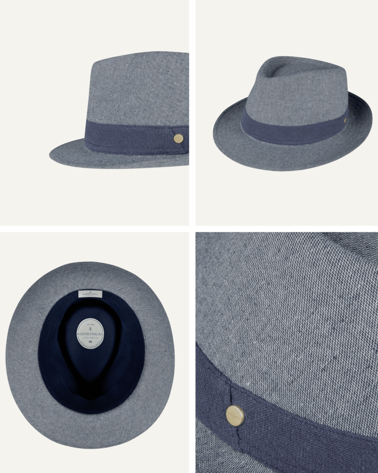 Double Bay Womens Fedora Denim Blue Hats & Millinery Kooringal