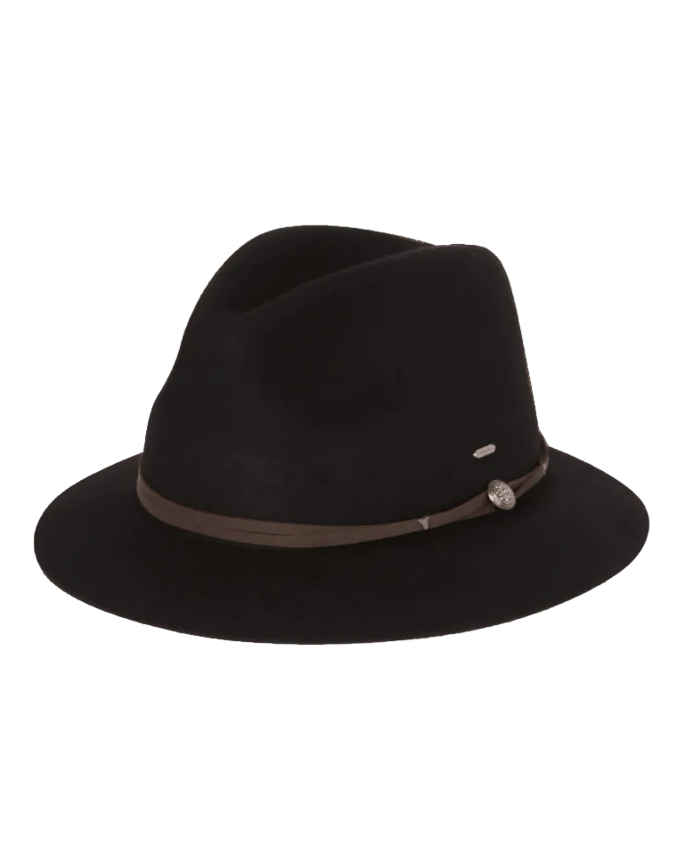 Matilda Womens Mid Brim Black Hats & Millinery Kooringal S