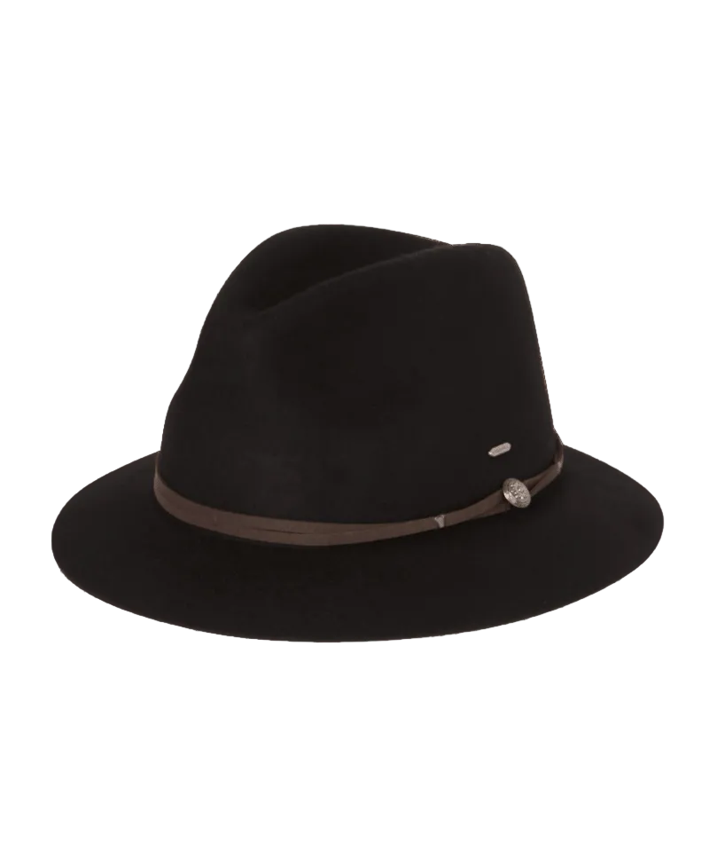 Matilda Womens Mid Brim Black Hats & Millinery Kooringal S