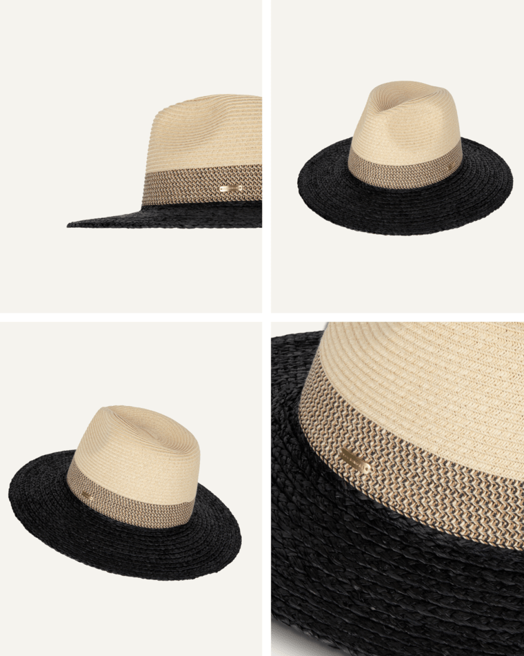 Mimosa Womens Safari Black/Natural Hats & Millinery Kooringal