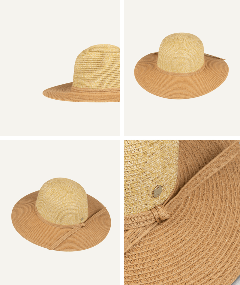 Santa Cruz Womens Mid Brim Two Tone Natural Hats & Millinery Kooringal