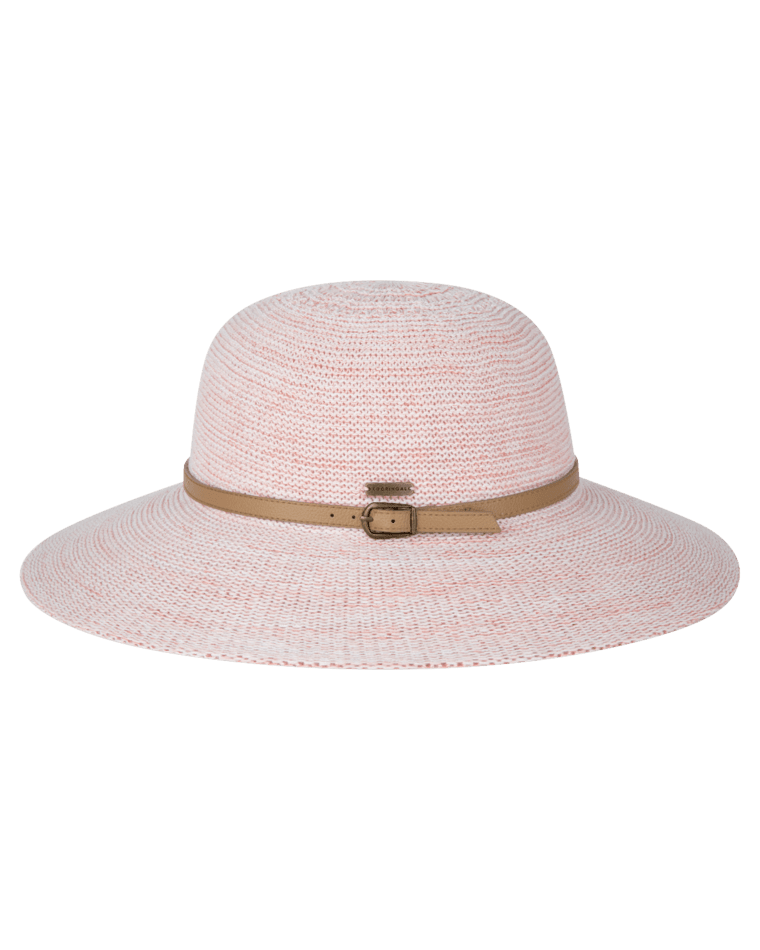 Leslie Womens Wide Brim Peach Hats & Millinery Kooringal