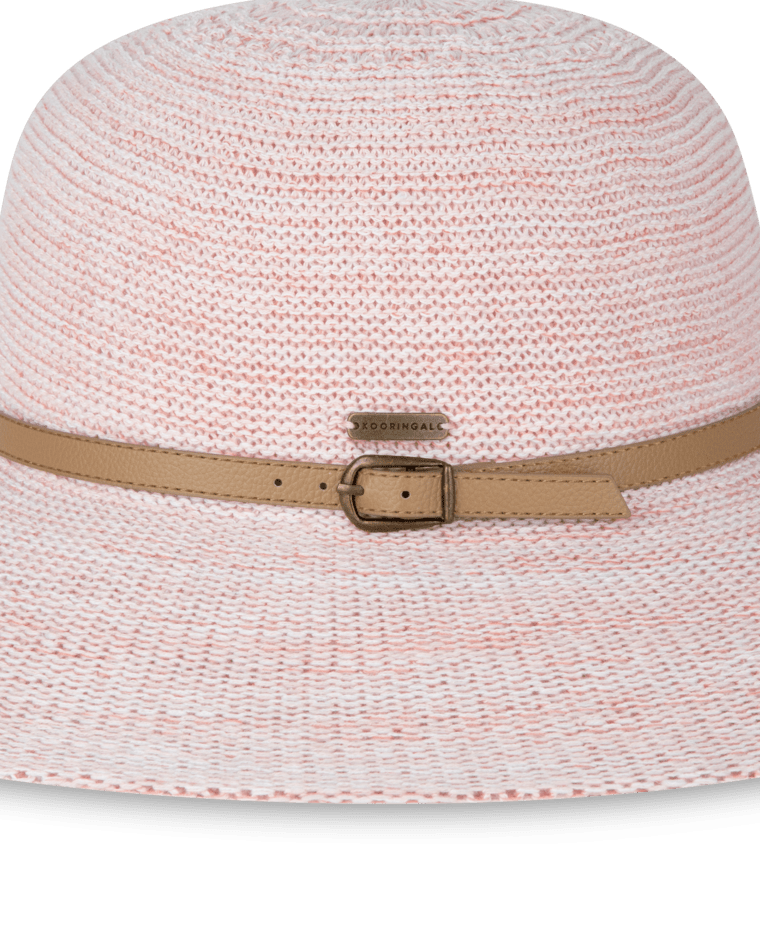 Leslie Womens Wide Brim Peach Hats & Millinery Kooringal