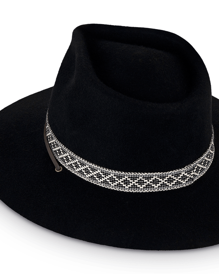 Womens Wide Brim Phoenix Black Hats & Millinery Kooringal