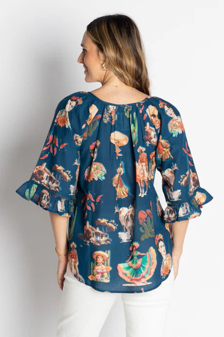 Arriba Top Navy Tops Lula Life