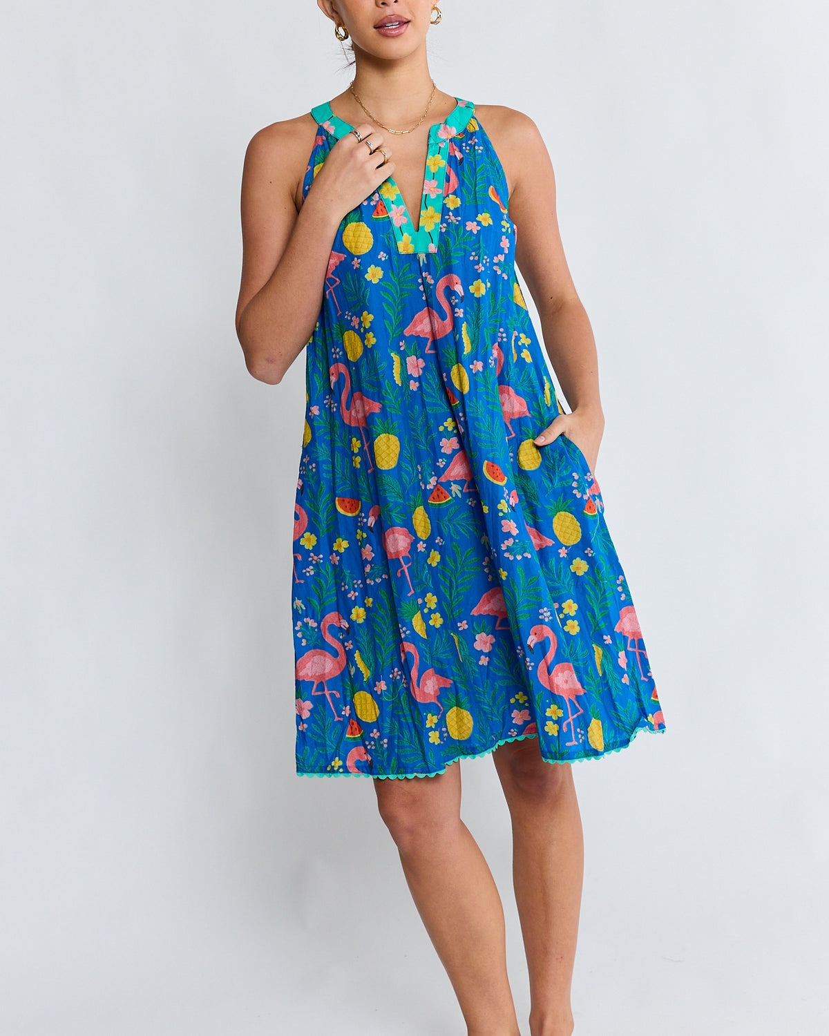 Flamingo Sun Dress Azure Dresses Lula Life