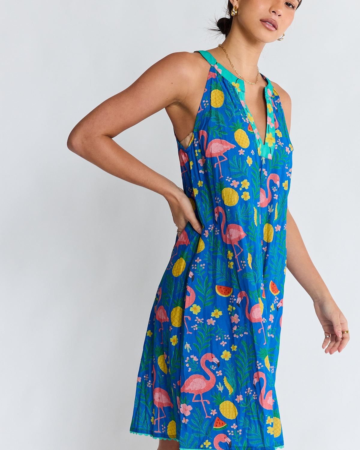 Flamingo Sun Dress Azure Dresses Lula Life