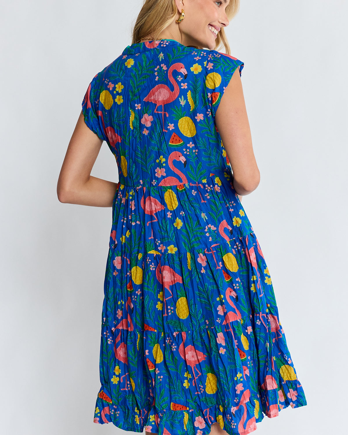 Flamingo Tier Dress Azure Dresses Lula Life