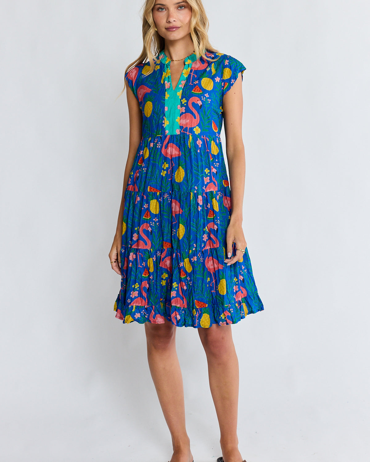 Flamingo Tier Dress Azure Dresses Lula Life