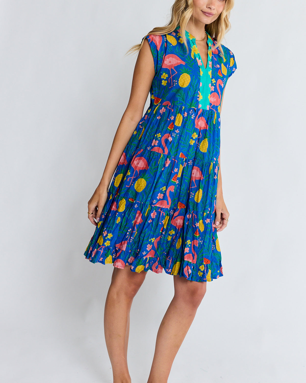 Flamingo Tier Dress Azure Dresses Lula Life
