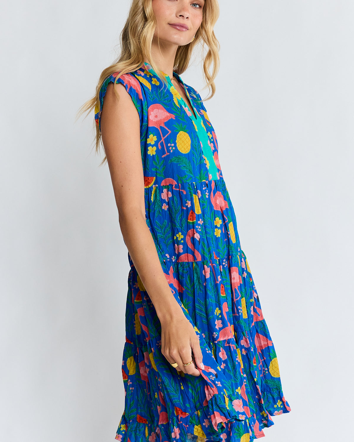 Flamingo Tier Dress Azure Dresses Lula Life