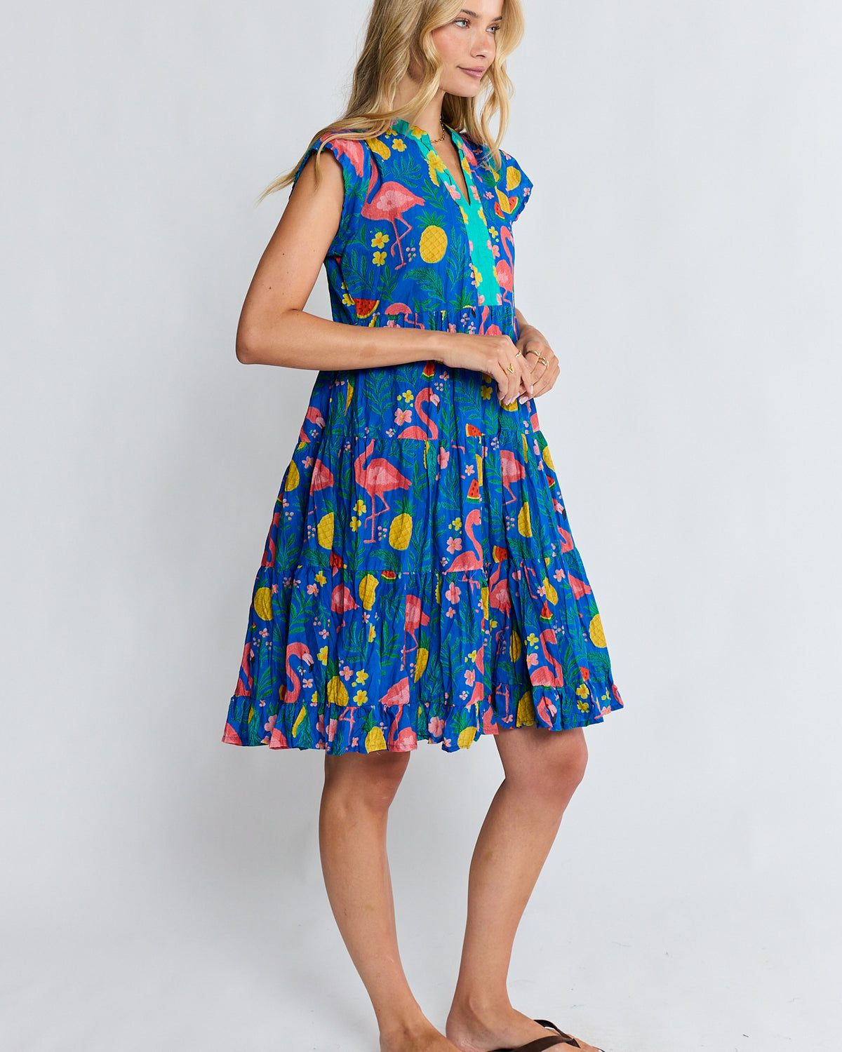 Flamingo Tier Dress Azure Dresses Lula Life