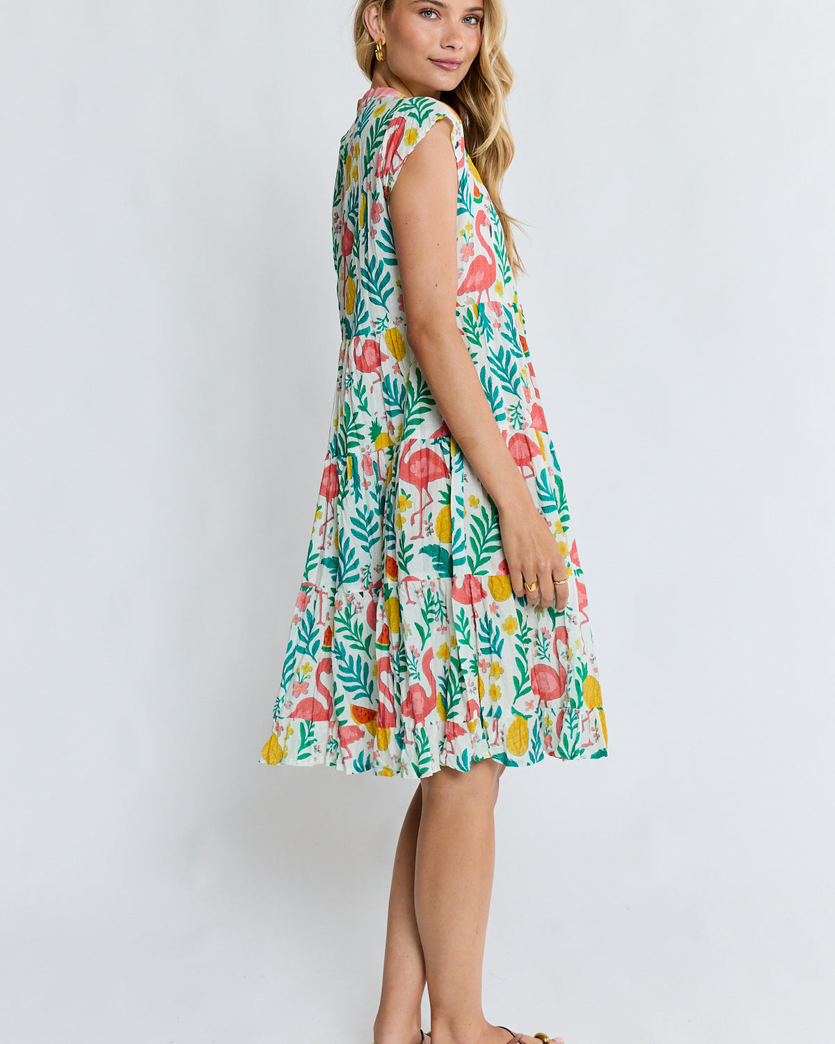 Flamingo Tier Dress White Dresses Lula Life