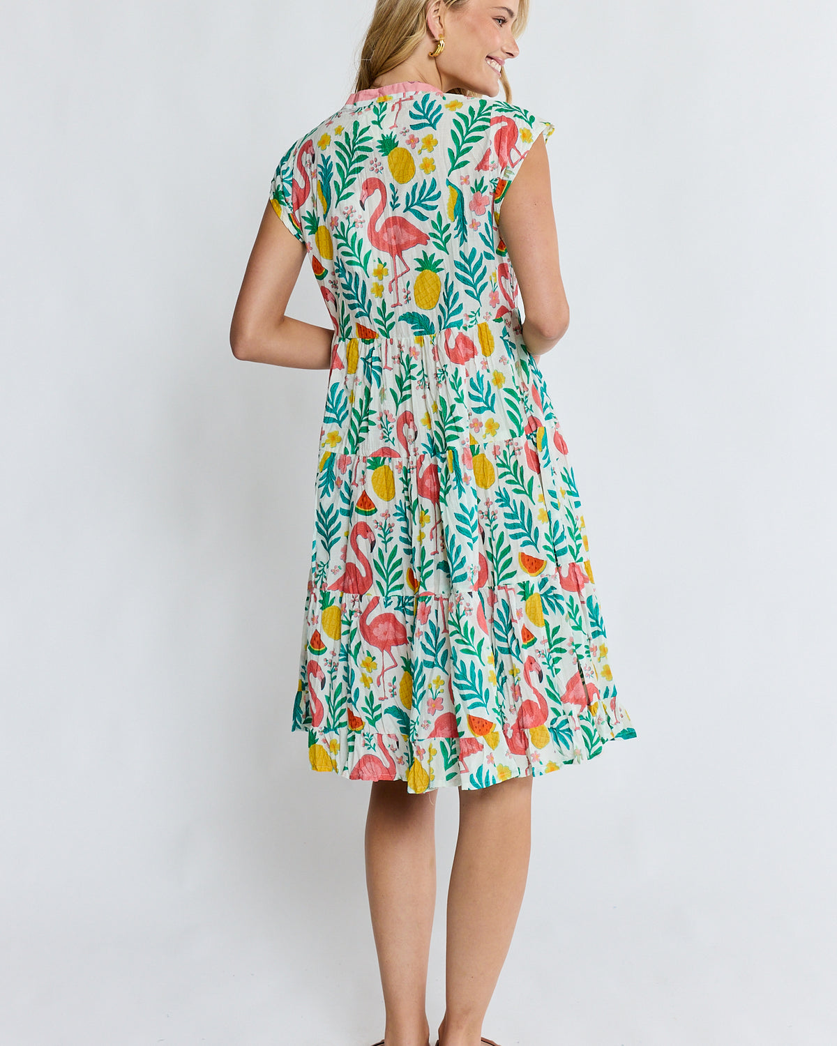 Flamingo Tier Dress White Dresses Lula Life