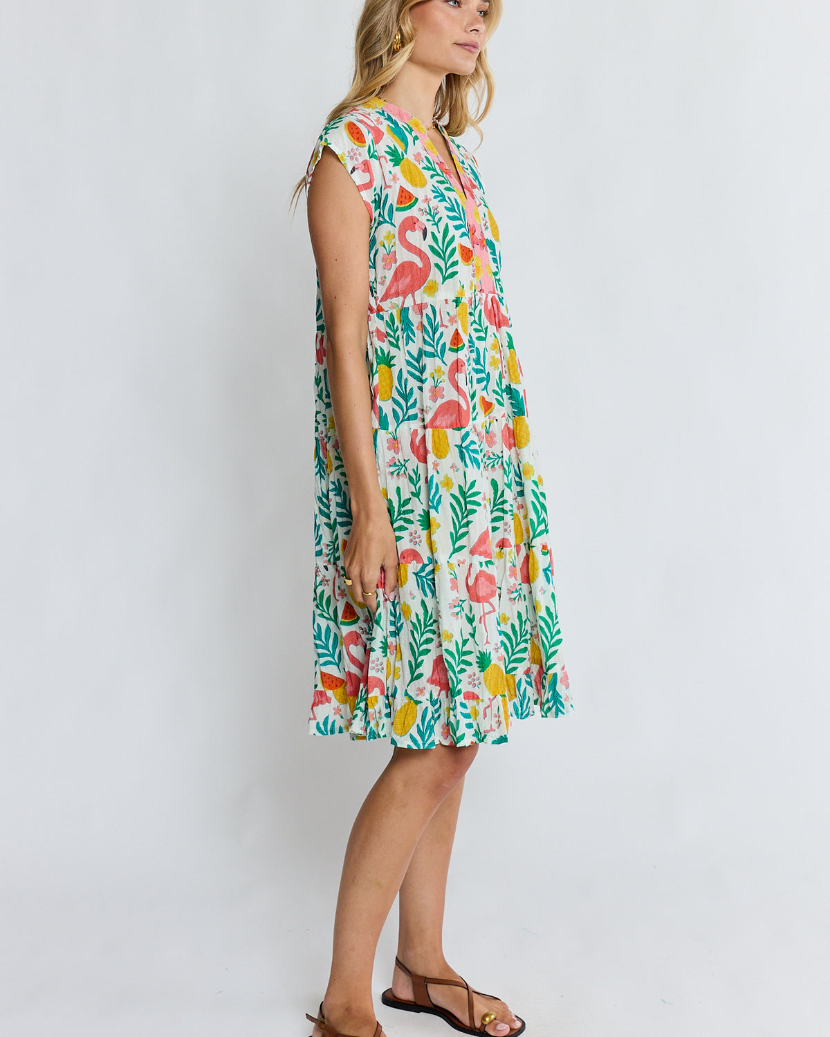 Flamingo Tier Dress White Dresses Lula Life