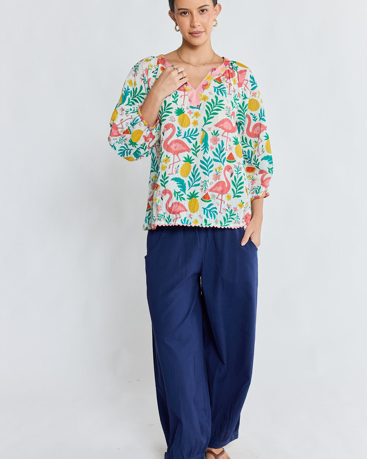 Flamingo Top White Tops Lula Life