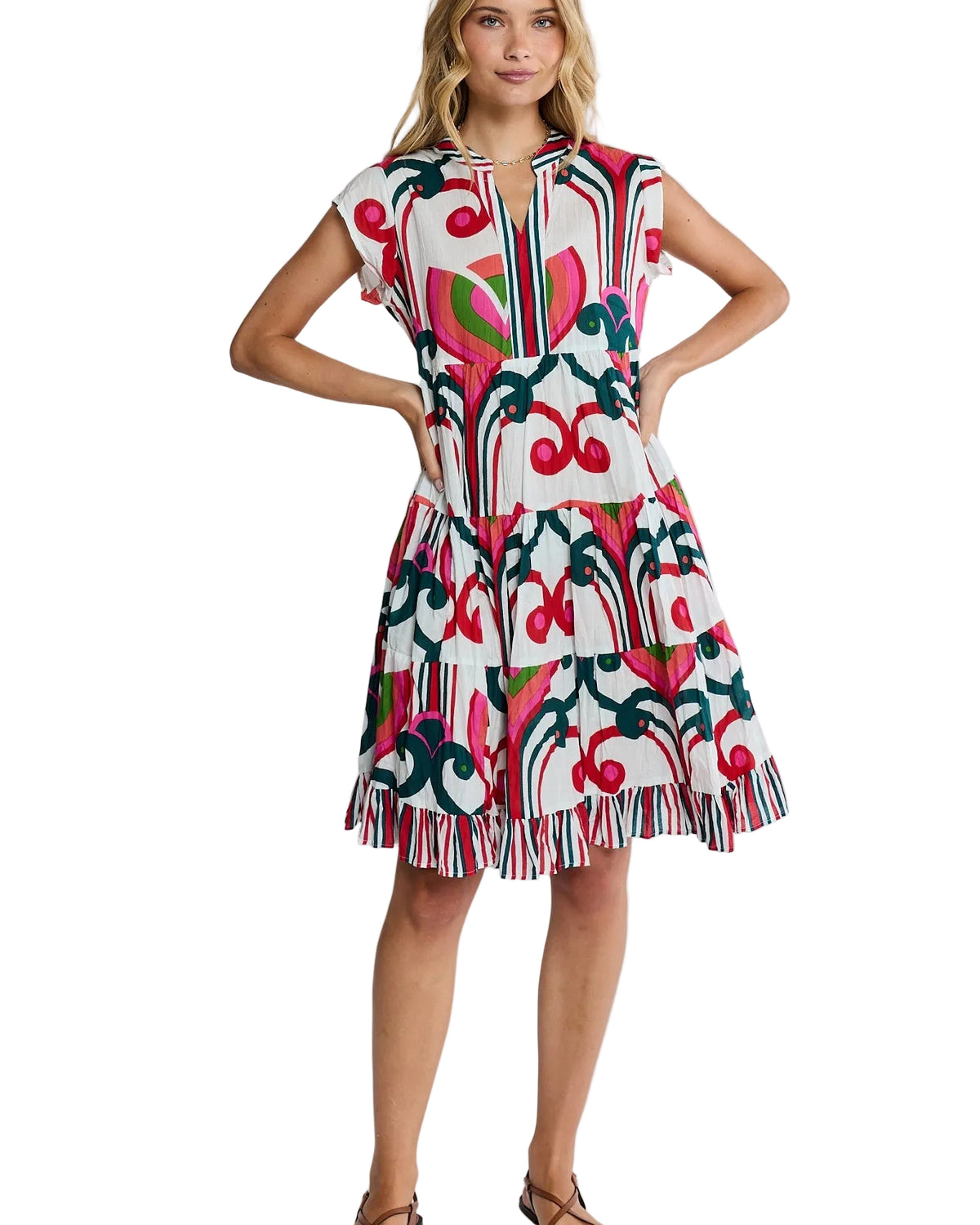 Sadie Tier Dress Melon Dresses Lula Life XS(36)