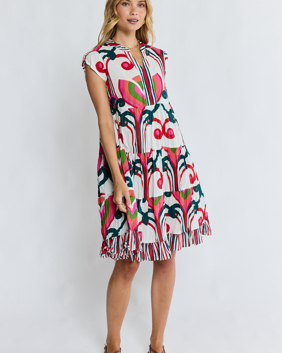 Sadie Tier Dress Melon Dresses Lula Life