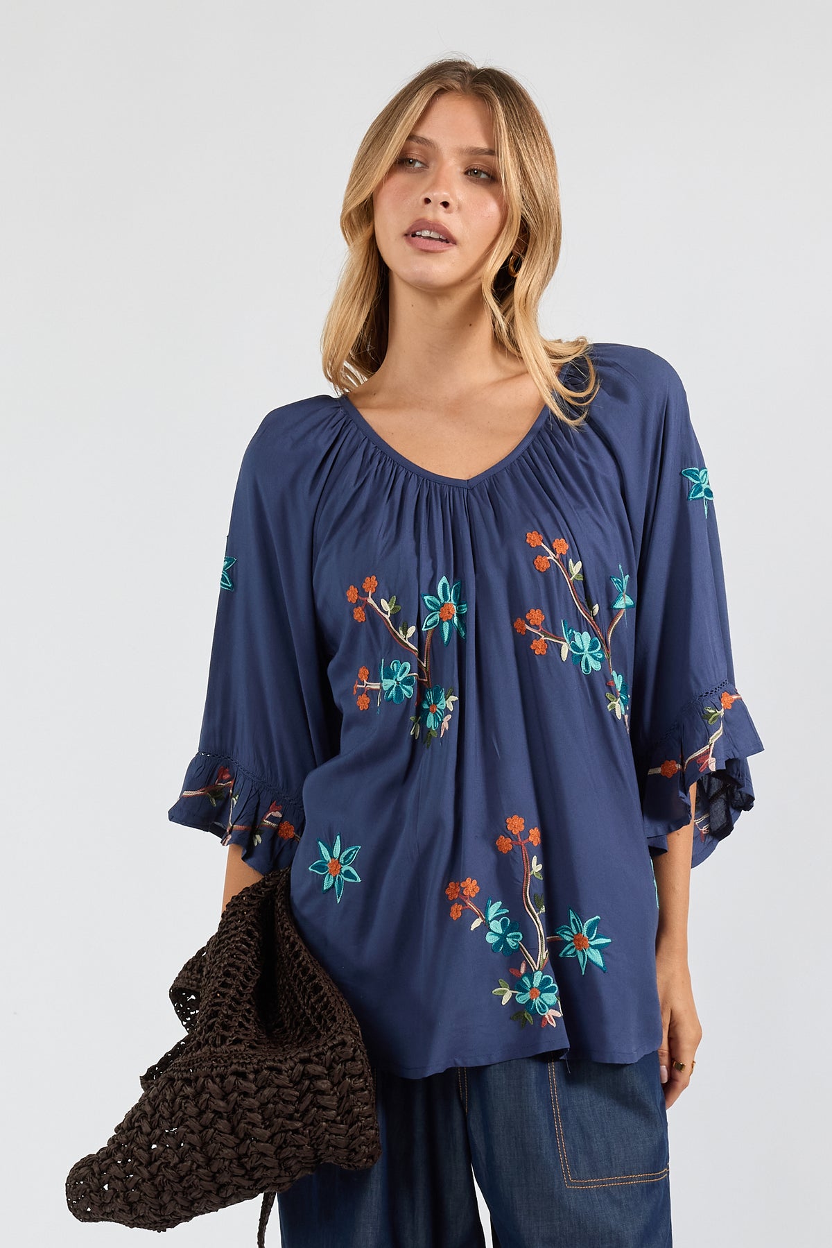 Casita Top Navy Tops Lula Soul