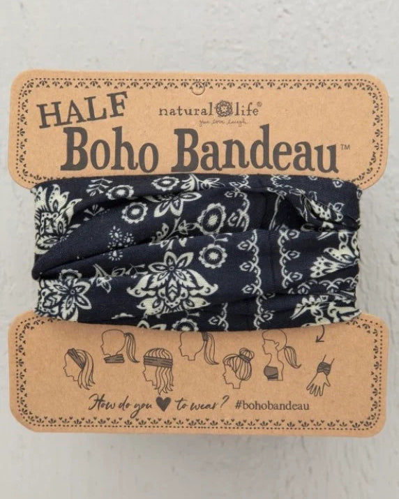 Half Bandeau Cream Black Mandala Bandeau Natural Life