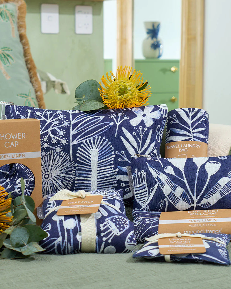 Heat Pillow Linen Navy Natives Body Annabel Trends