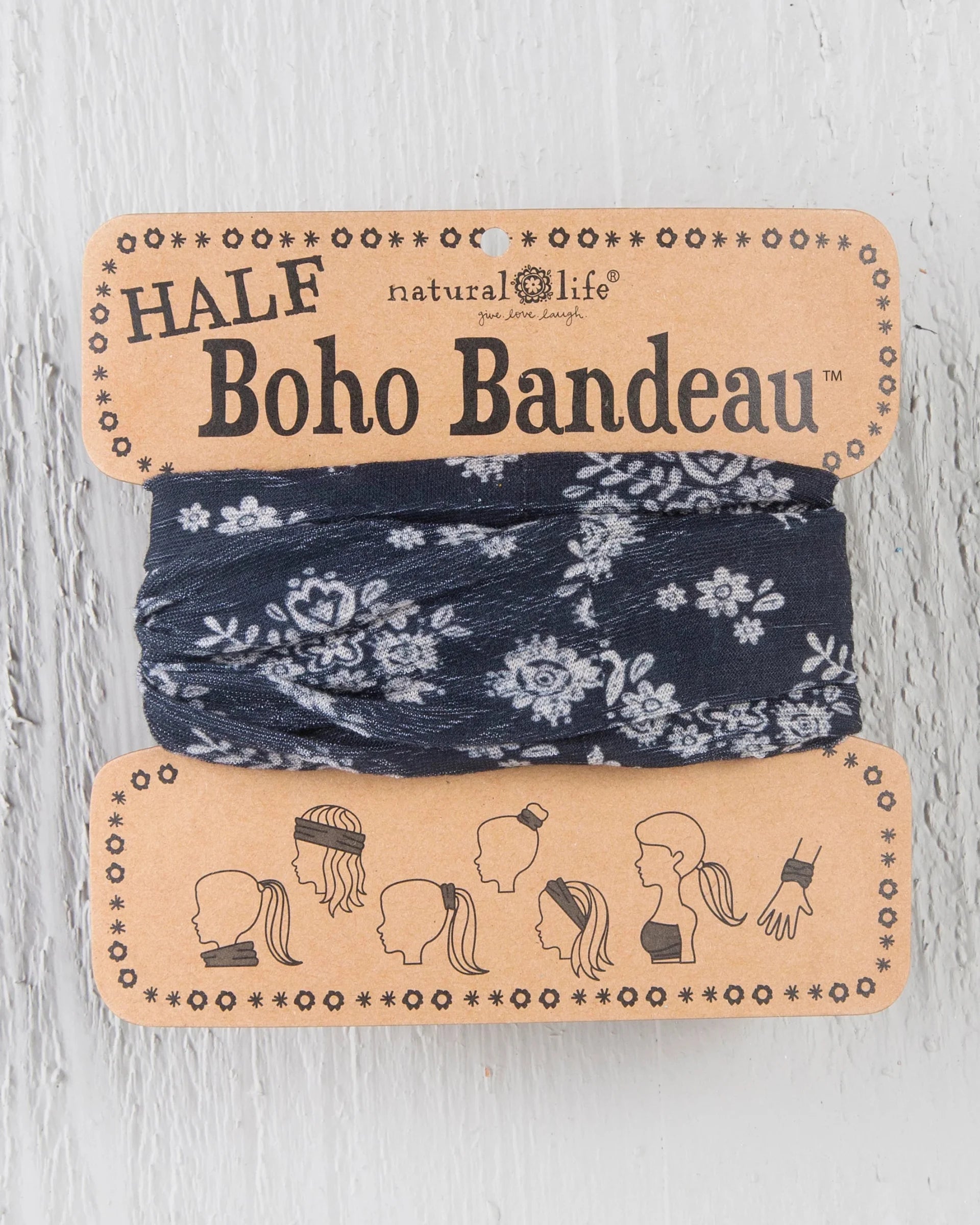 Half Bandeau Cream Black Mandala Bandeau Natural Life